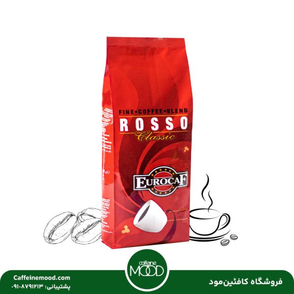 دان قهوه یوروکف 500 گرمی 80% روبوستا | Eurocaf Rosso Classic Coffee