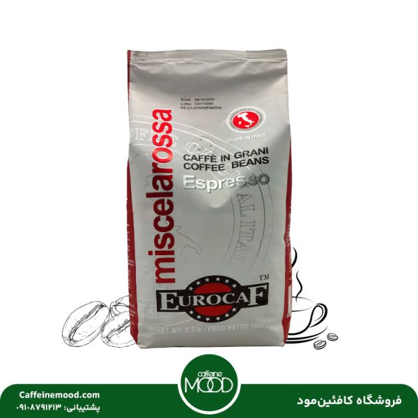 دان قهوه یوروکف 1 کیلویی 80% روبوستا | Eurocaf Miscela Rossa Coffee