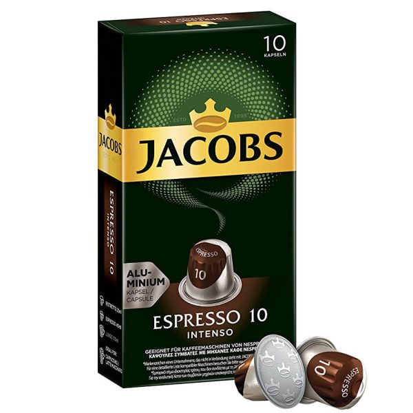 کپسول قهوه جاکوبز مدل اسپرسو اینتنسو Jacobs Espresso Intenso | 10 | بسته 10 عددی